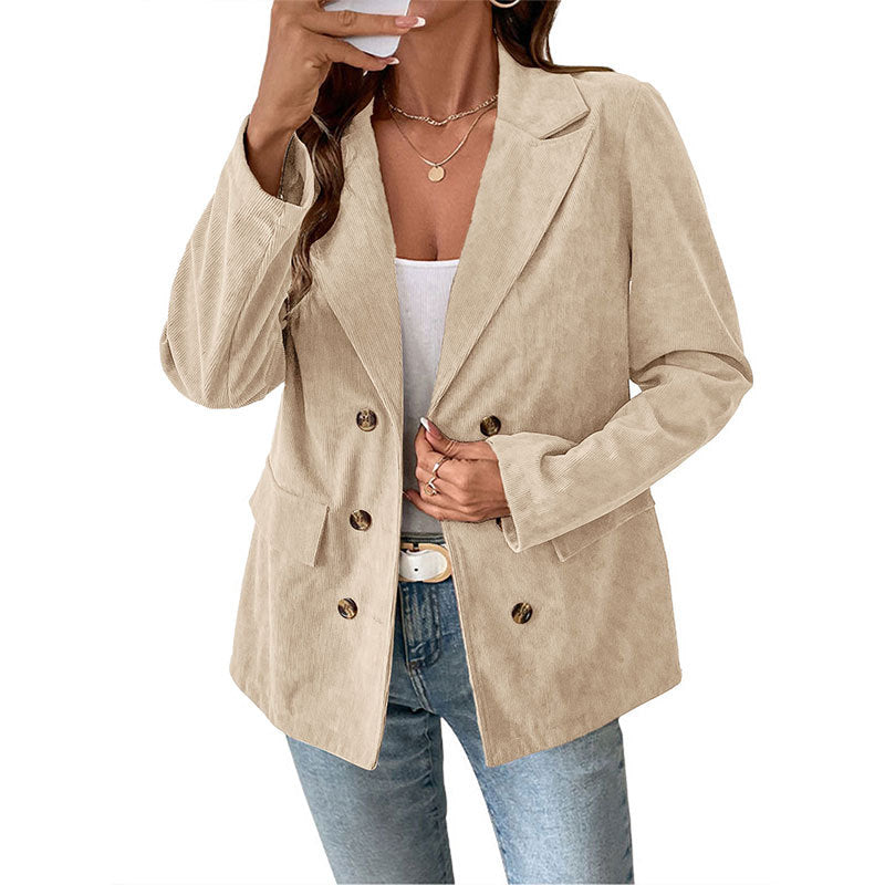 Women's Retro Commuter Clothes Leisure Corduroy Blazers