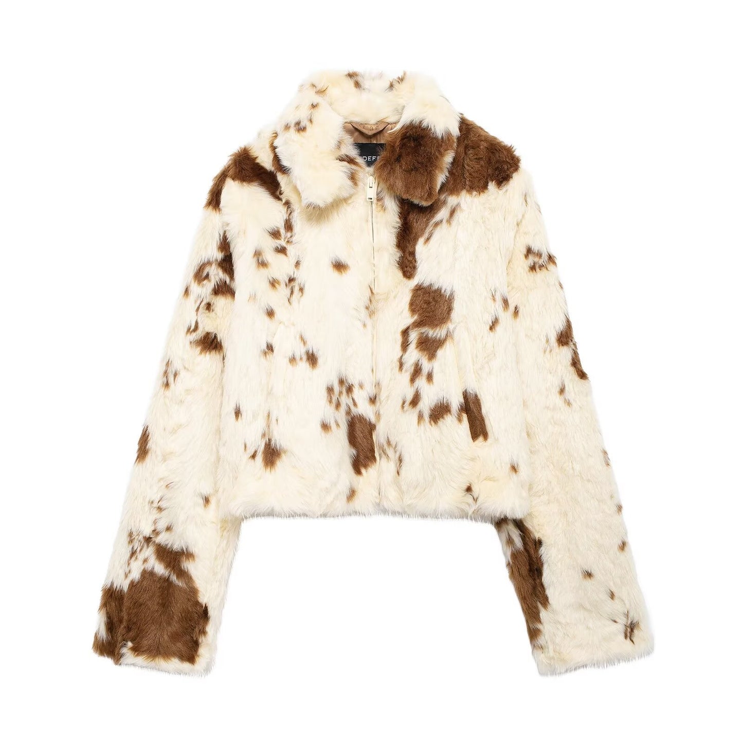 Women's Fashion Simple Leopard Print Fur Furry Coats