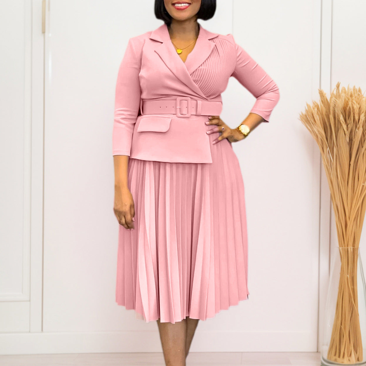 Women's Female Collar Temperament Pleated African Dress Dresses