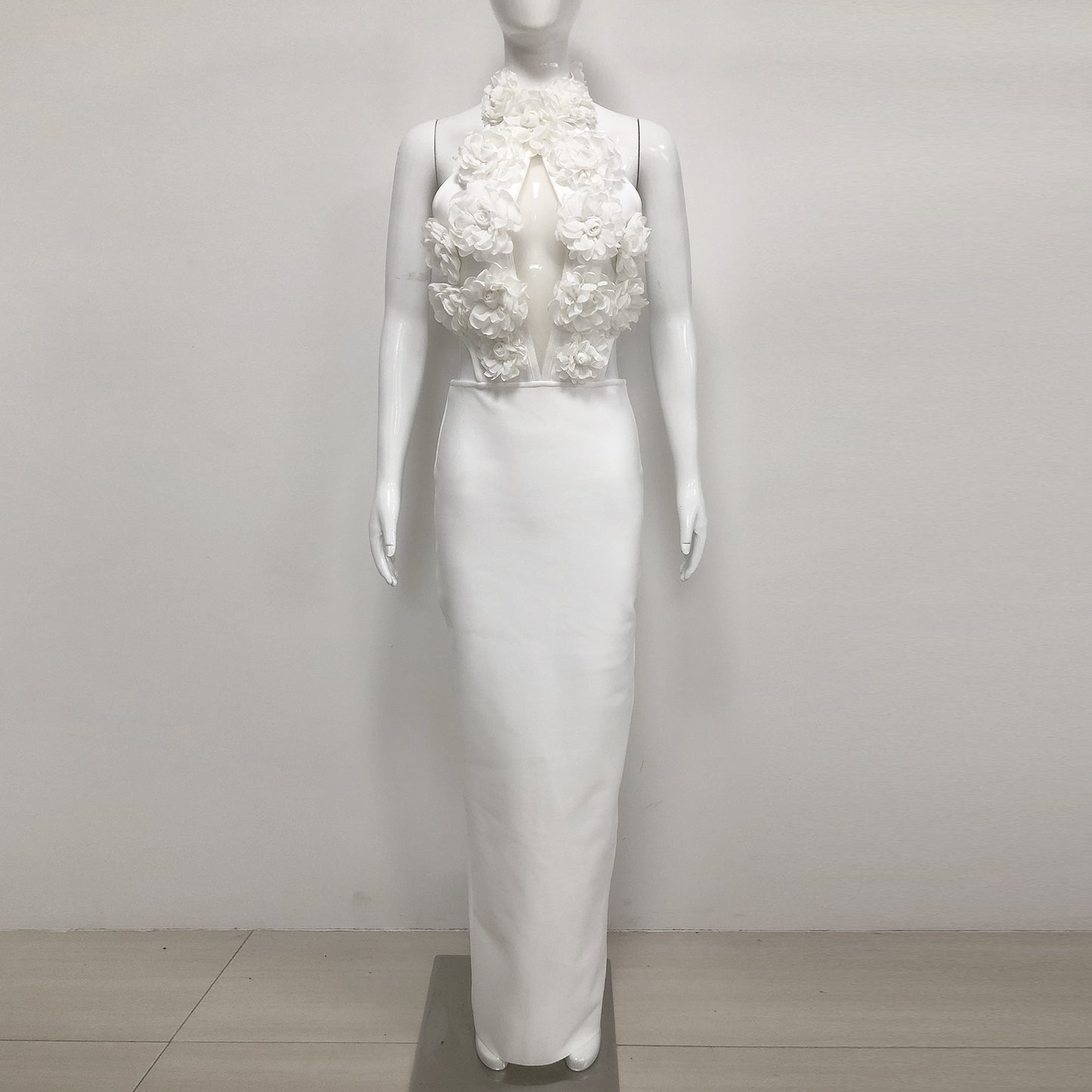 Elegant Bottoming Dress Backless Red Flower Dresses