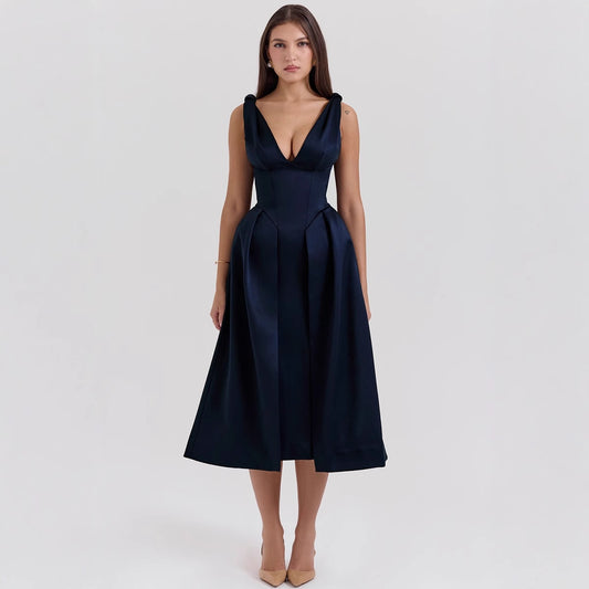 Summer Suspender Dress Fashionable Solid Color Dresses