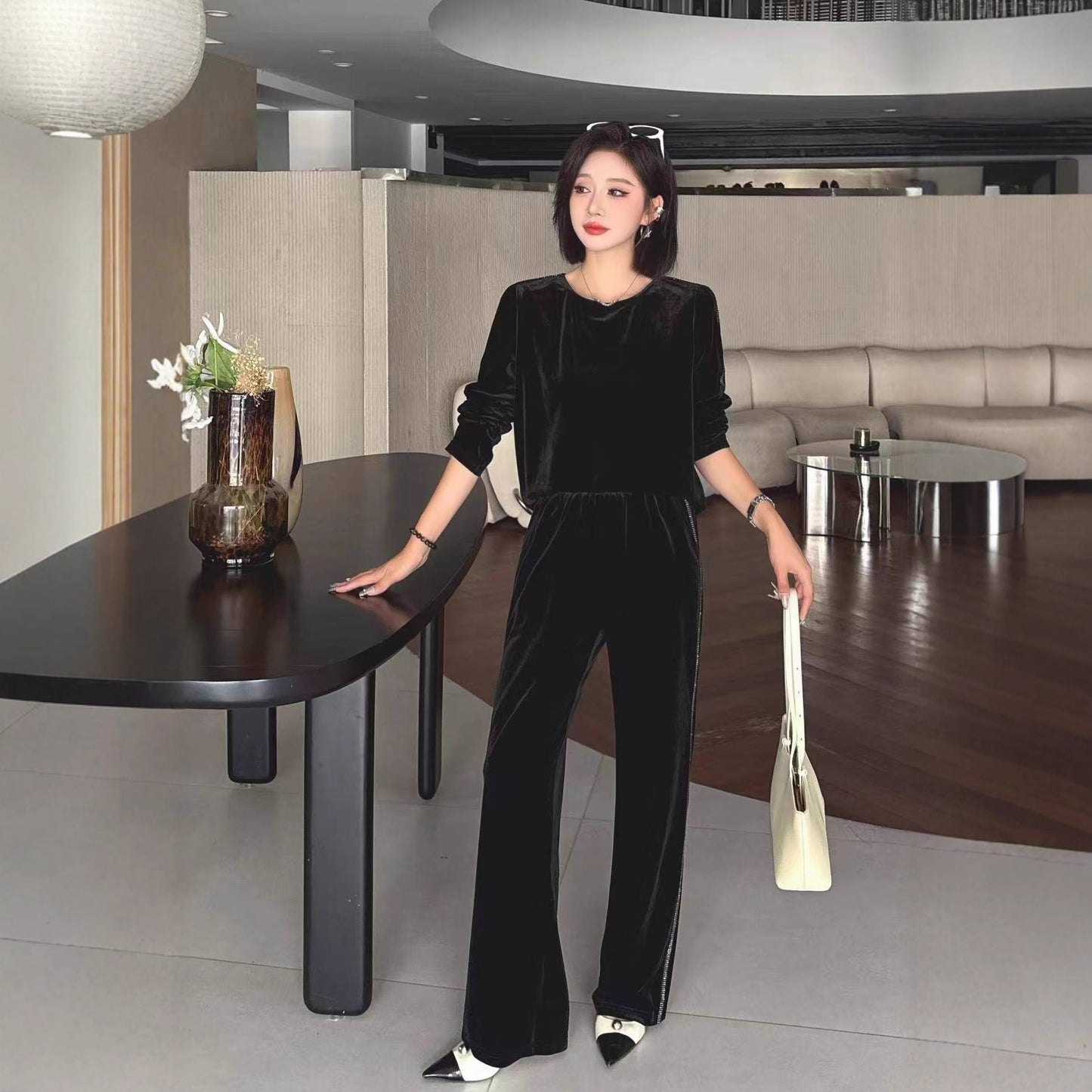 Veet Elegant Graceful Wide Leg Two-piece Vests