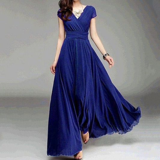 Sleeve Bohemian Chiffon Slim Looking Belly Dress
