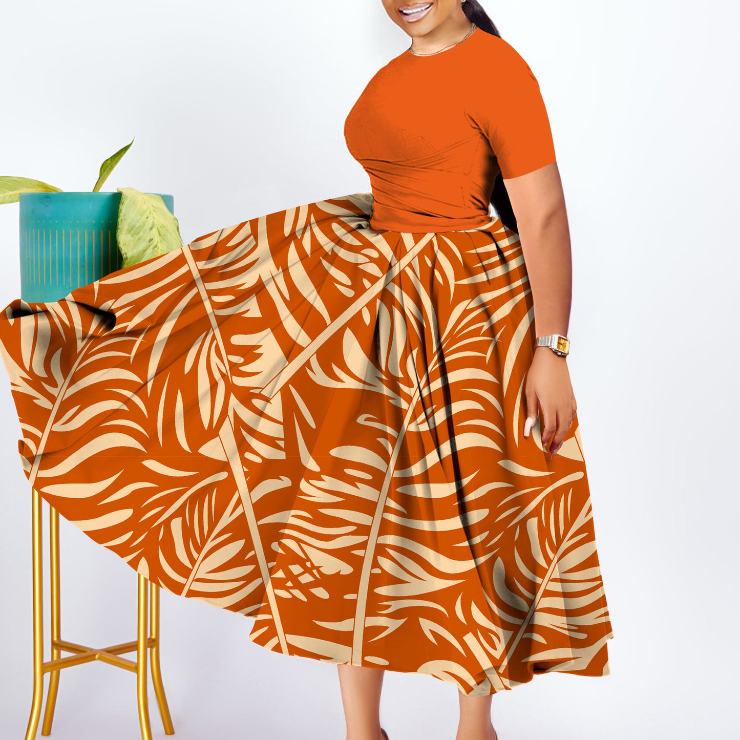 Women's Large Fashionable Elegant Pleated African Black Dresses