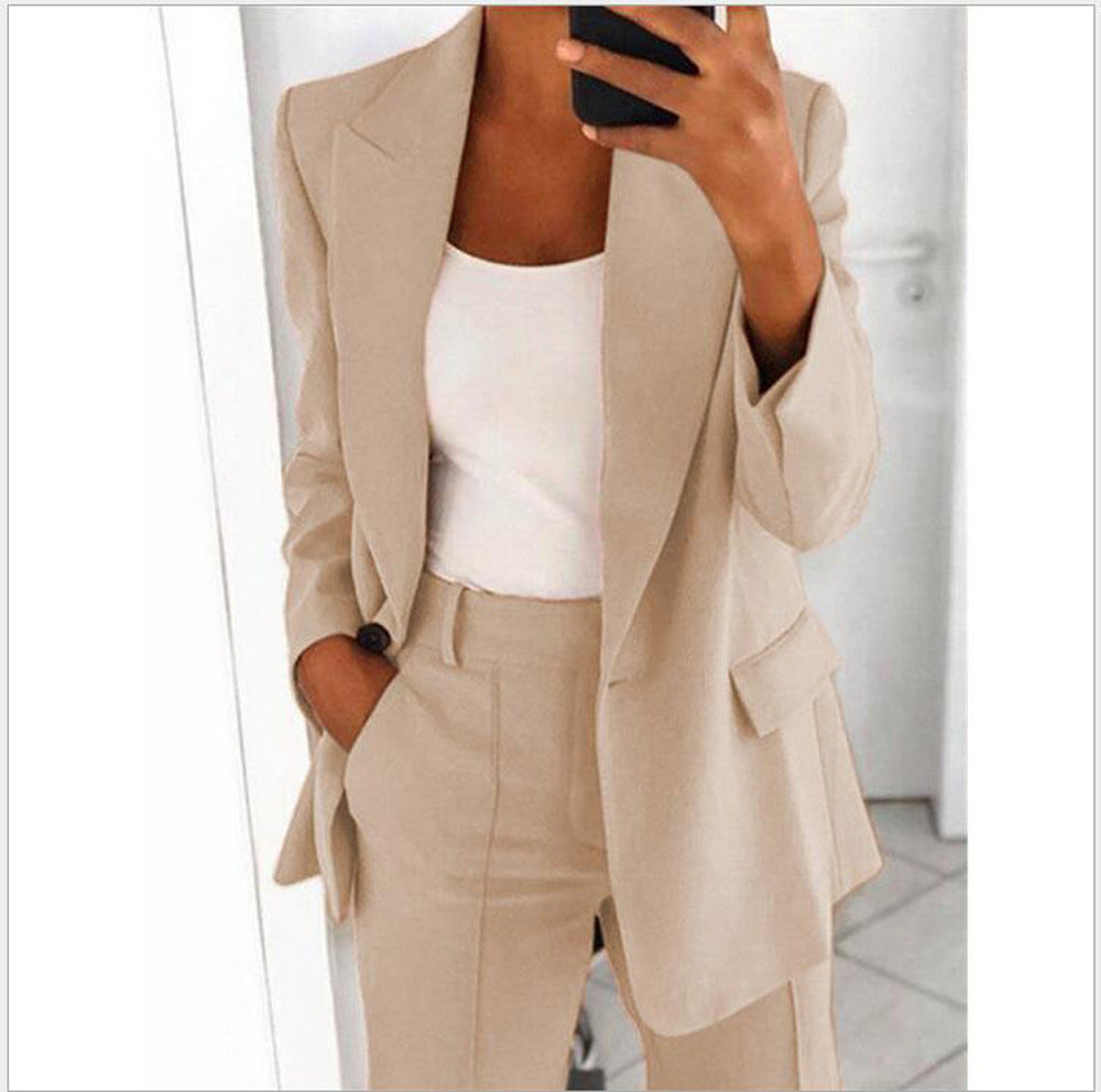 Women's Fashion Polo Collar High-grade Slim Fit Blazers
