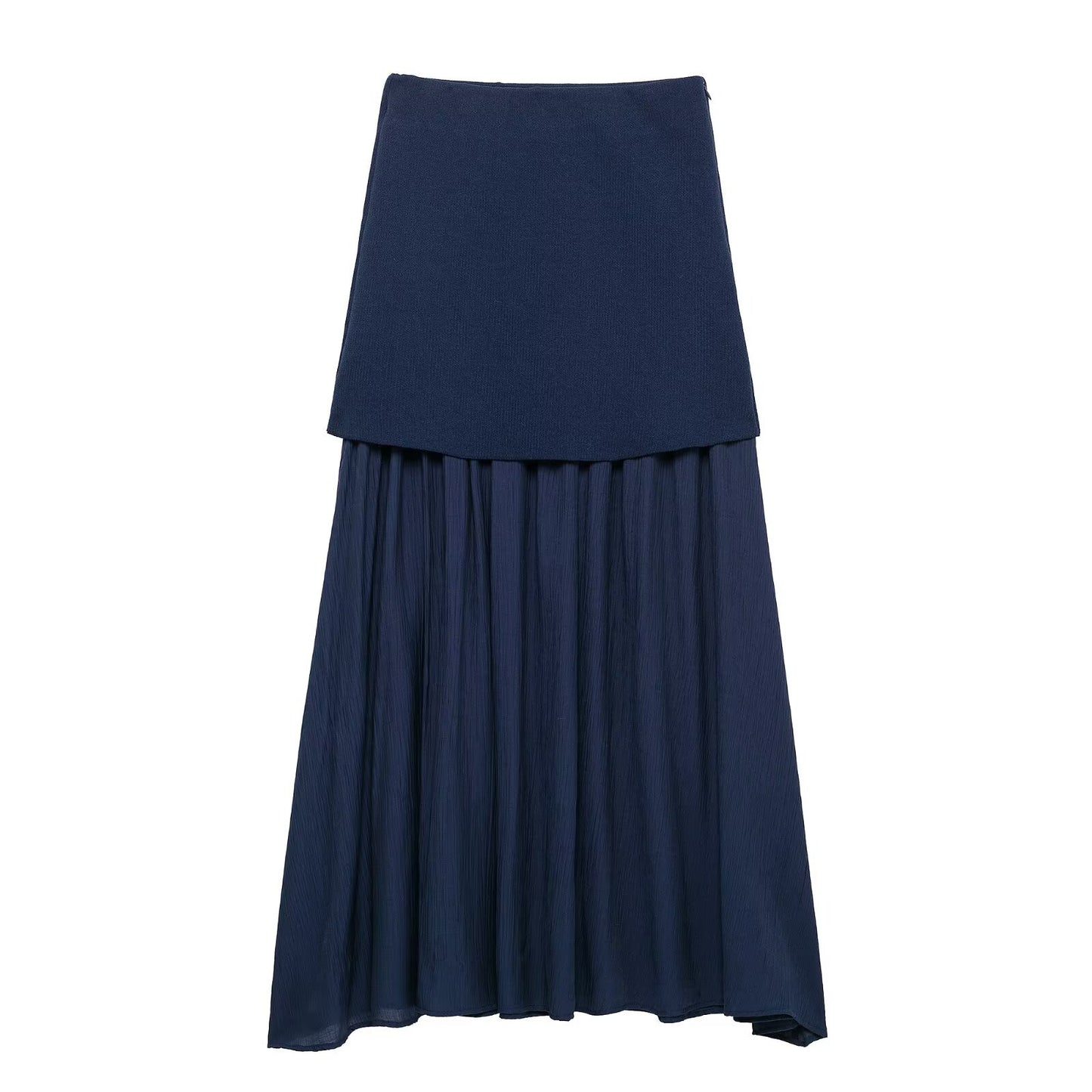 Women's Autumn Temperament Knitted Small Pleated Stitching Skirts