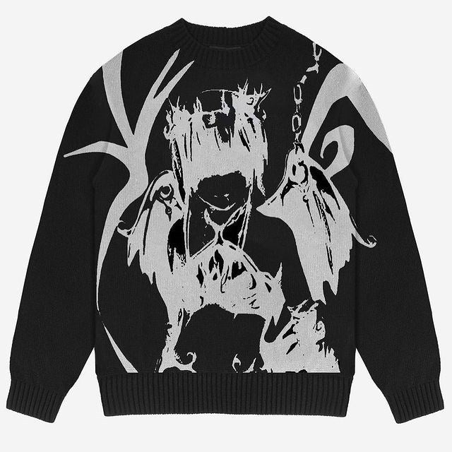 Women's & Men's & Personality Street Printed Round Neck Sweaters