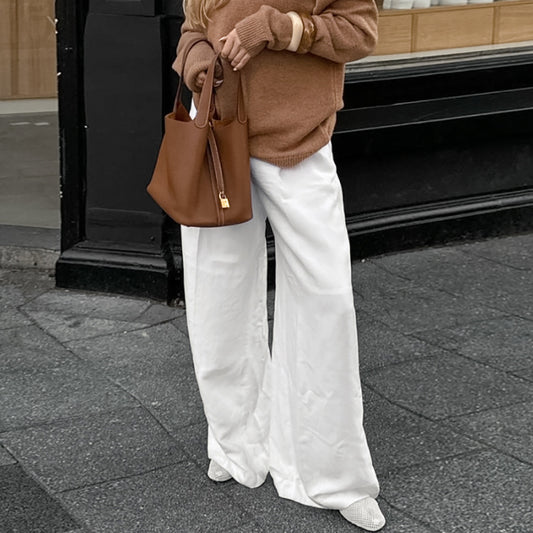Women's Fashion High Waist Wide Leg Trousers Loose Pants