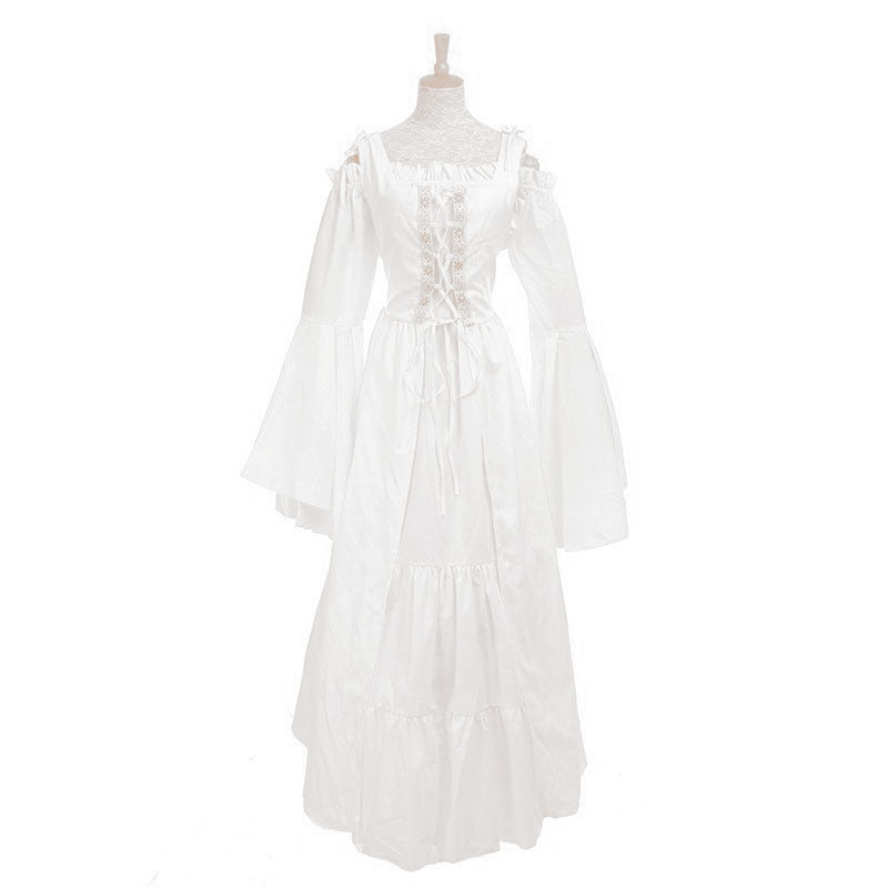 Tied Waist Medieval Renaissance Retro Court Dresses