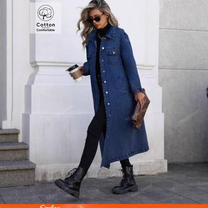 Women's Spring Ripped Mid-length Denim Washed Long Jeans