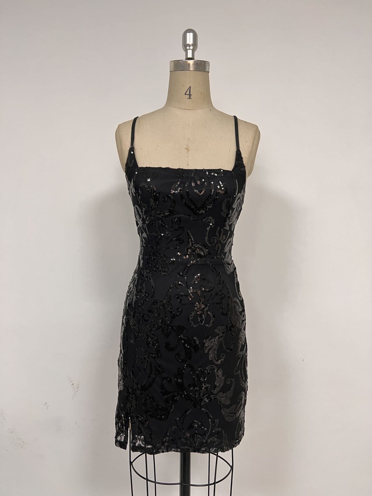 Women's Summer Fashion Elegant Sequins Strap Backless Dresses