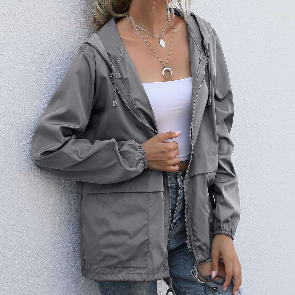 Women's Zip Hoodie Lightweight Outdoor Hiking Raincoat Knitwear