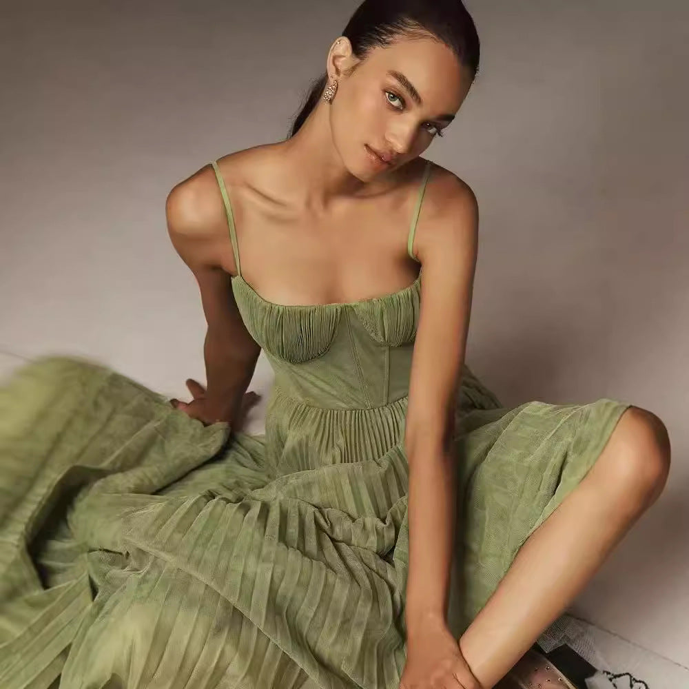 Women's Dress Sexy Strap Backless Sleeveless Deep Dresses