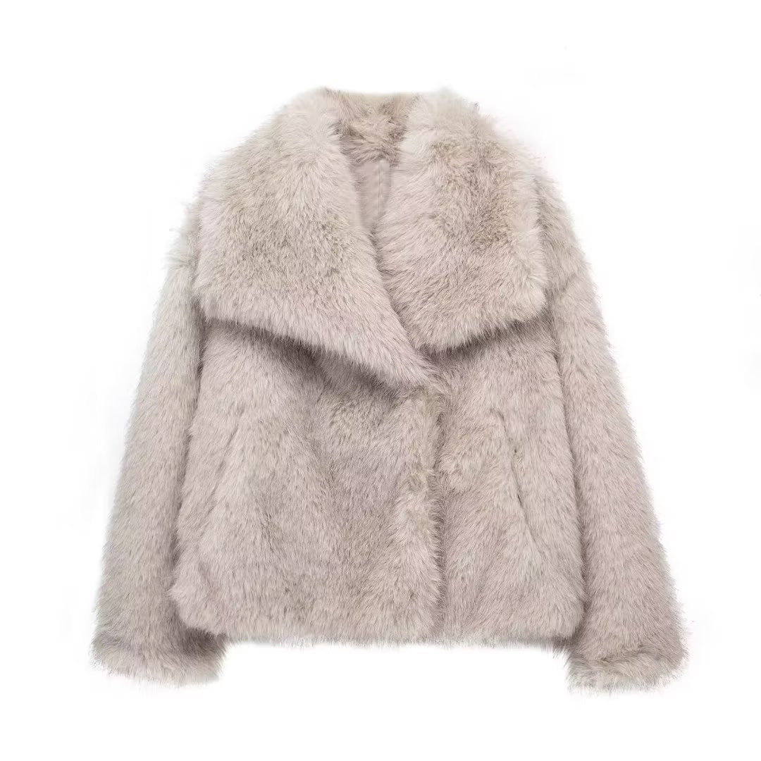 Women's Attractive Fox Fur Furry Imitation Coats