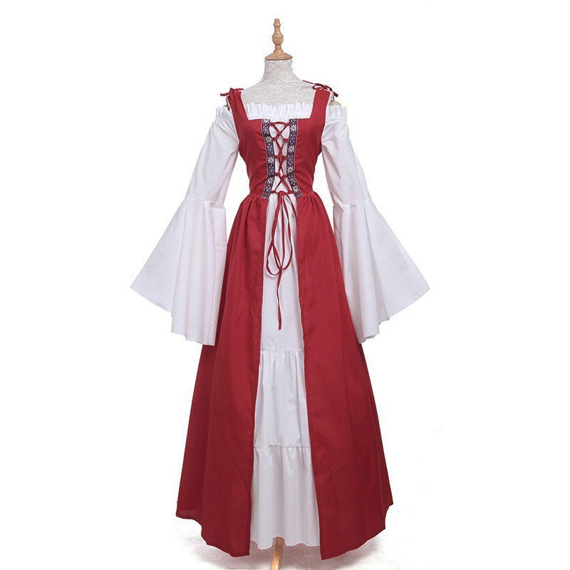 Tied Waist Medieval Renaissance Retro Court Dresses