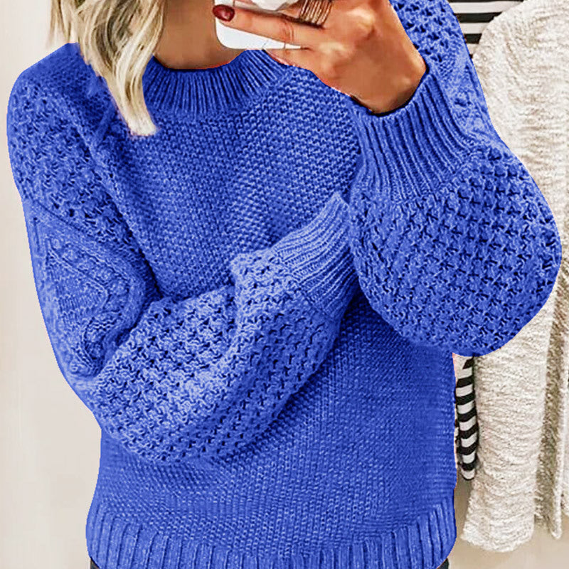 Women's Warm Solid Color Outerwear Knitted Pullover Knitwear
