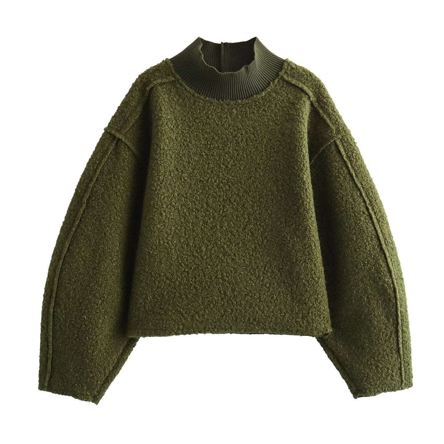 Women's Lapel Leisure Bloomers Long-sleeved Warp Knitted Sweaters
