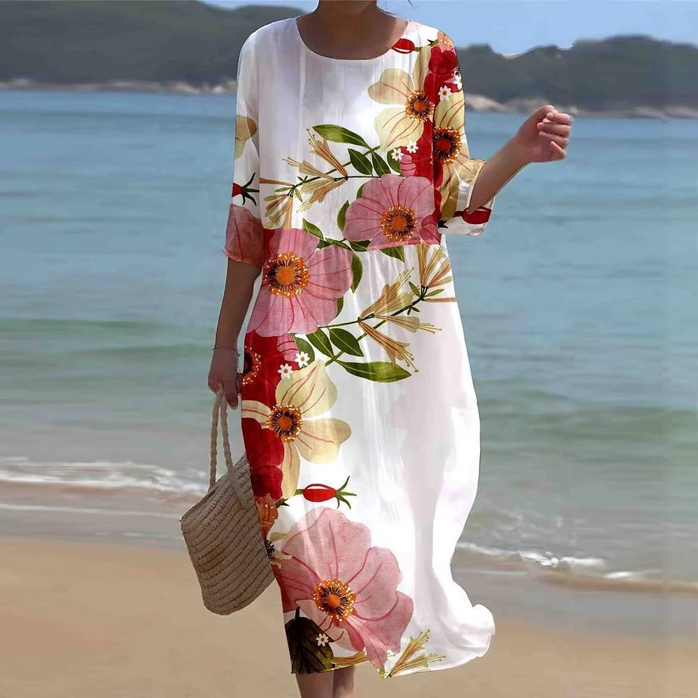 Women's Summer Long Printed Casual Fashion Ladies Dresses