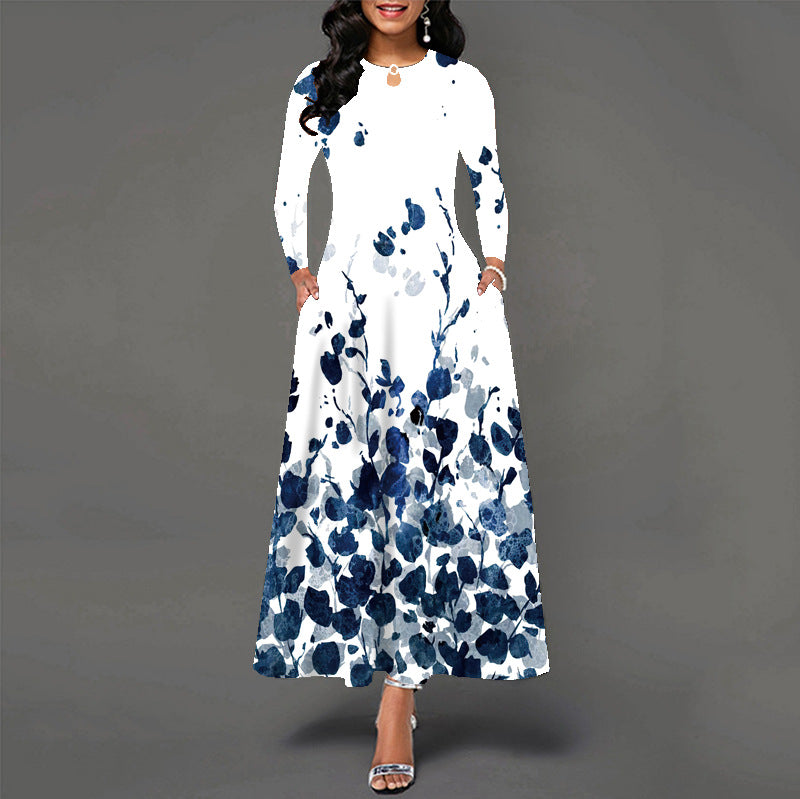 Women's Dress Loose Long Sleeve High Waist Dresses