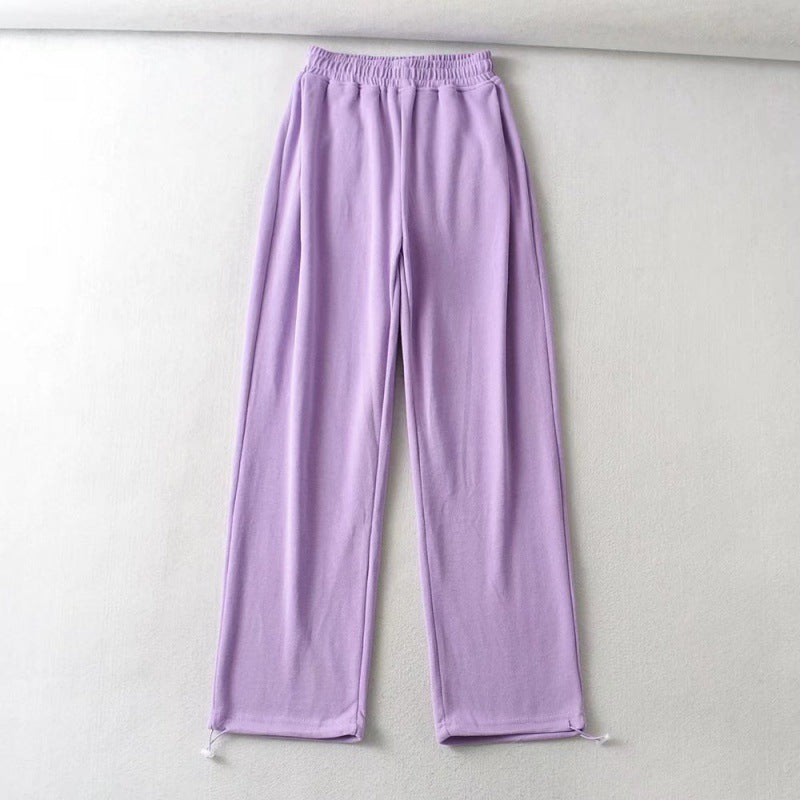 Female Casual Jogger Gray High Waist Pants