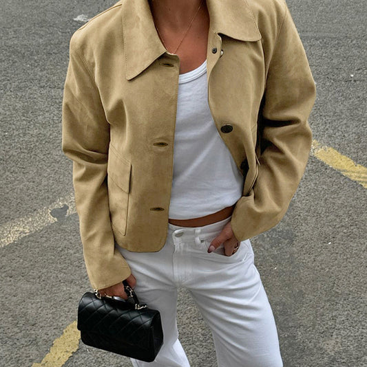 Women's Durable Suede Small Autumn Fashion Coats