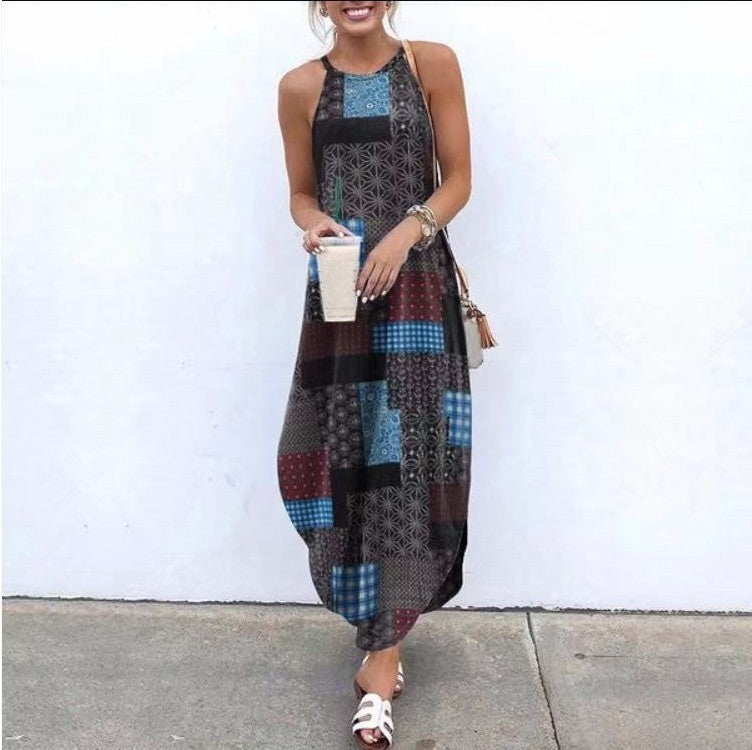 Fashion Round Neck Solid Color Dovetail Dresses