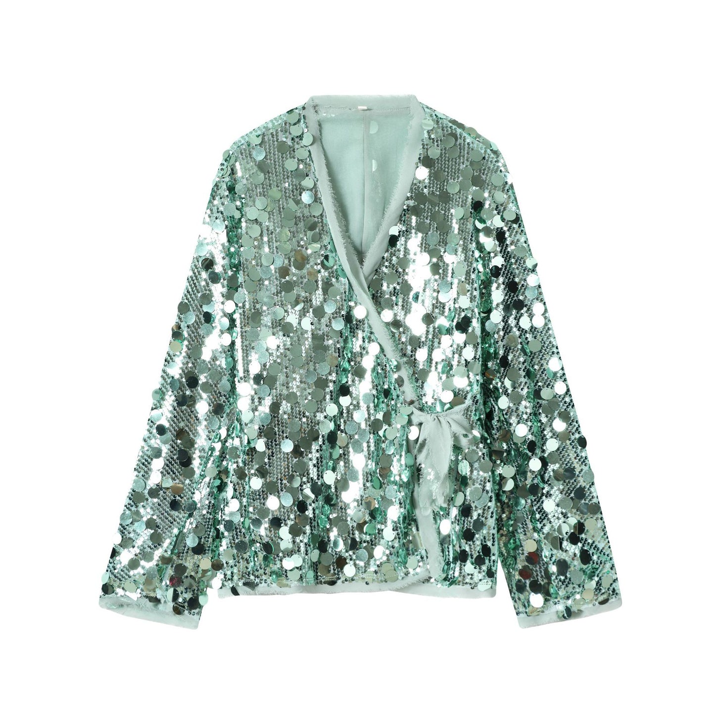 Women's Charming Fashionable Sequins Stitching Design Coats