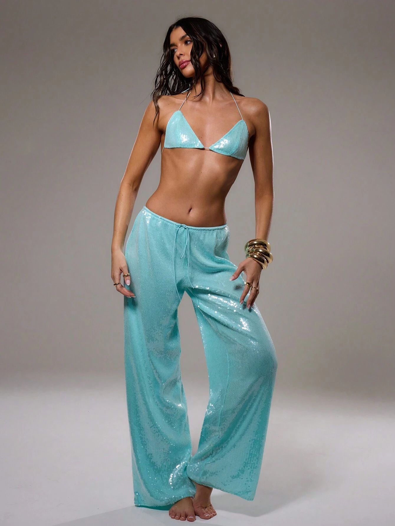 Women's Fashion Personality Sequins Loose-fitting Trousers Pants