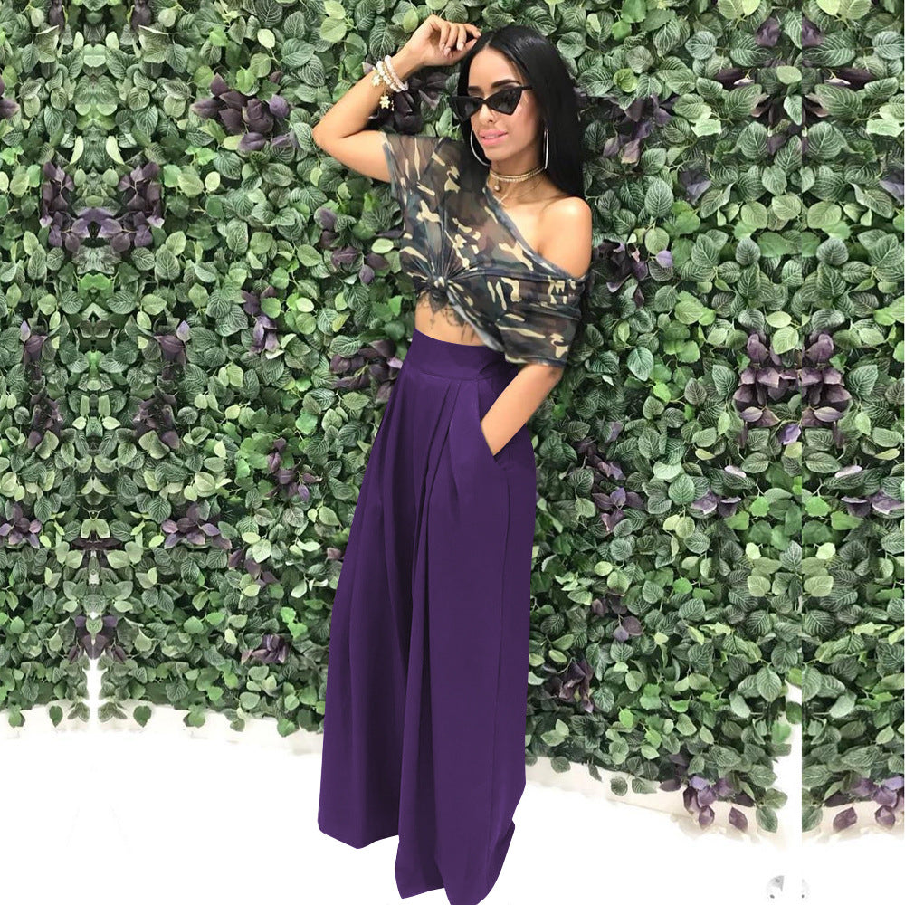 Fashion Personality Flared Wide Leg Casual Pants