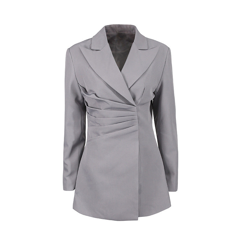 Women's Small Autumn Fashionable Temperamental Pleated Waist Coats