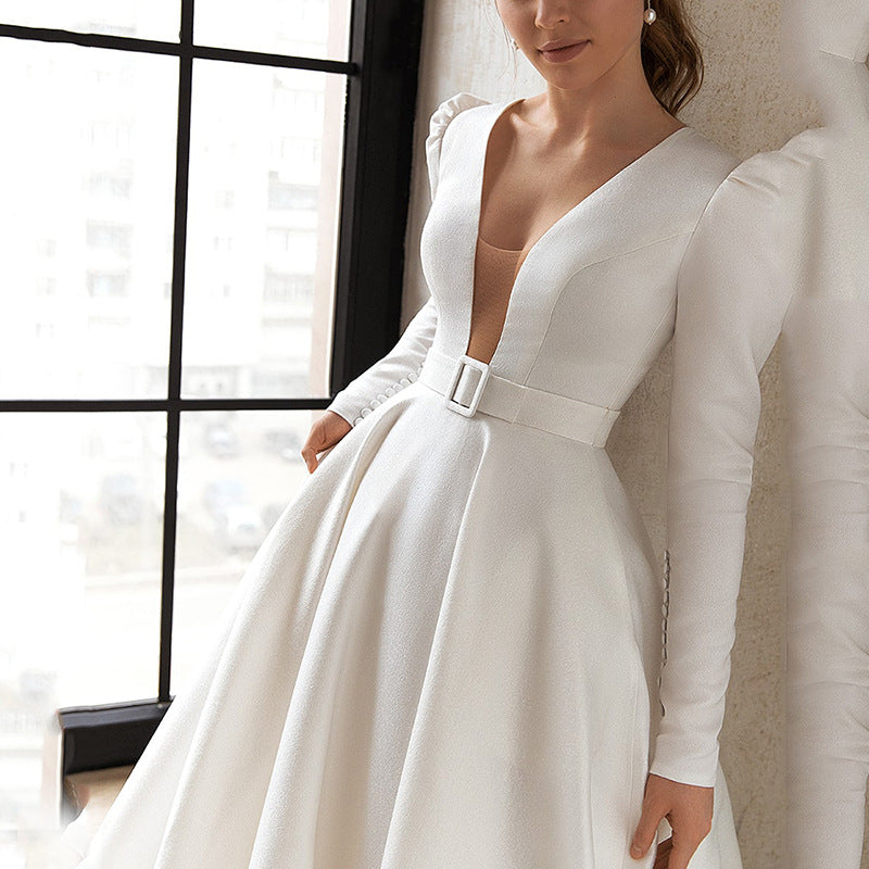 Women's Style White Dress Slimming French Temperament Dresses