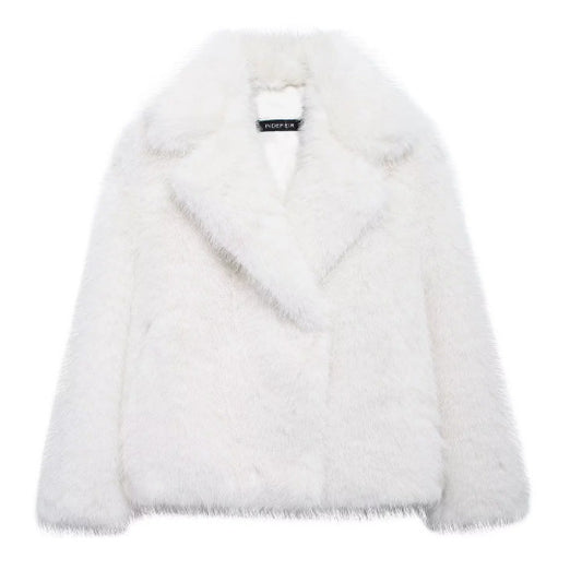 Women's Stylish Comfortable Artificial Fur Effect Coats