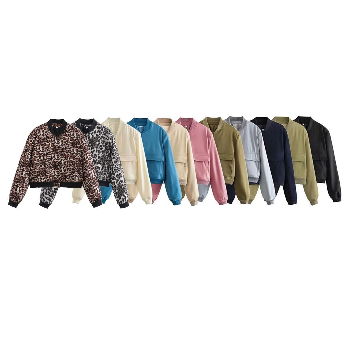 Women's Comfortable Spring Large Pocket Bomber Jackets