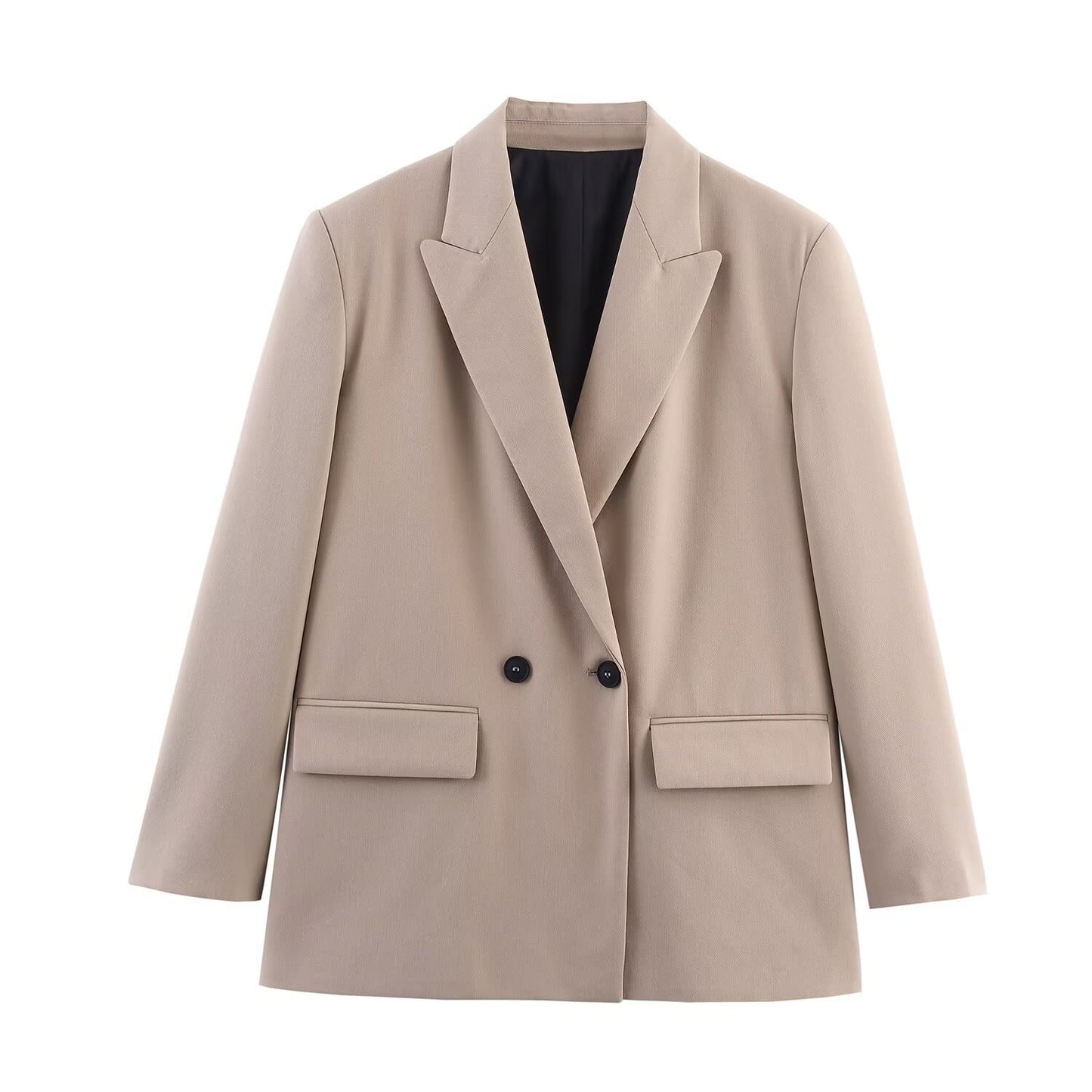 Women's Attractive Double Breasted Solid Color Blazers