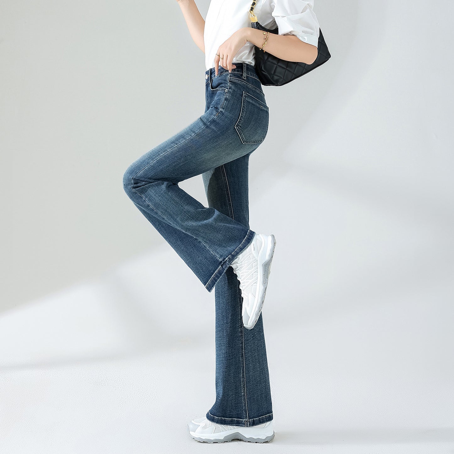 Women's Autumn Fleece-lined Thickened Skinny High Waist Stretch Jeans