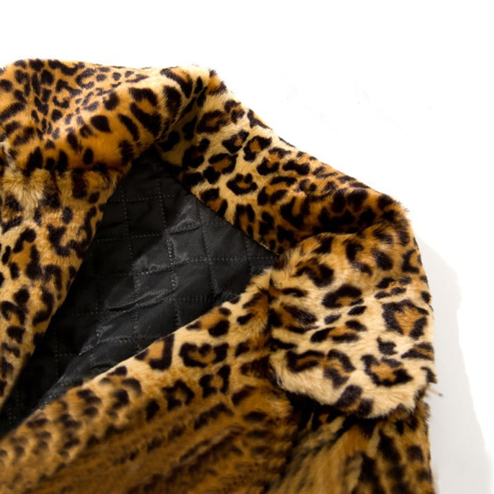 Imitation Fur Korean Female Mid-length Collar Sexy Coats