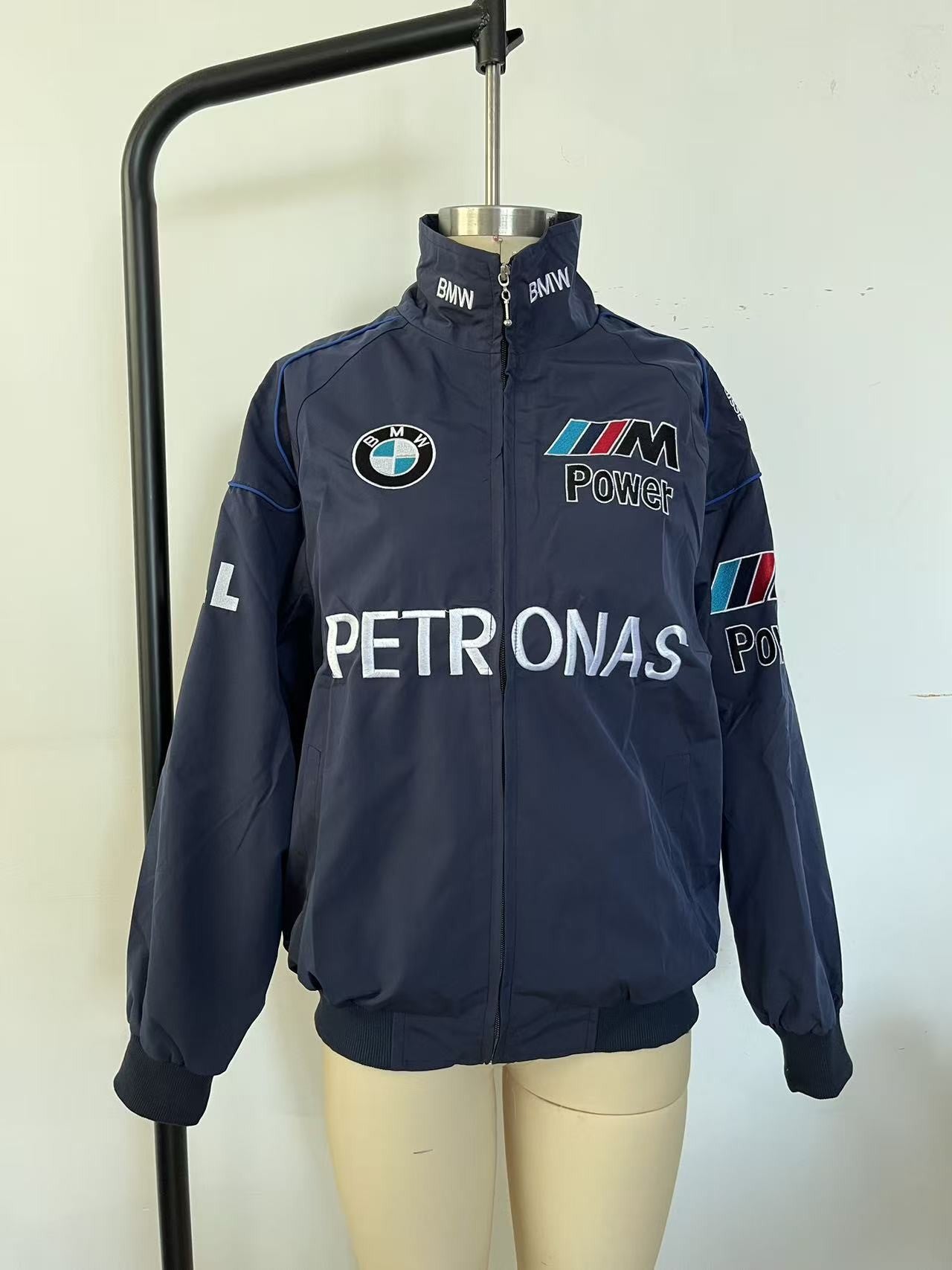 Women's Winter Printed Motorcycle Loose Embroidered Cotton Jackets