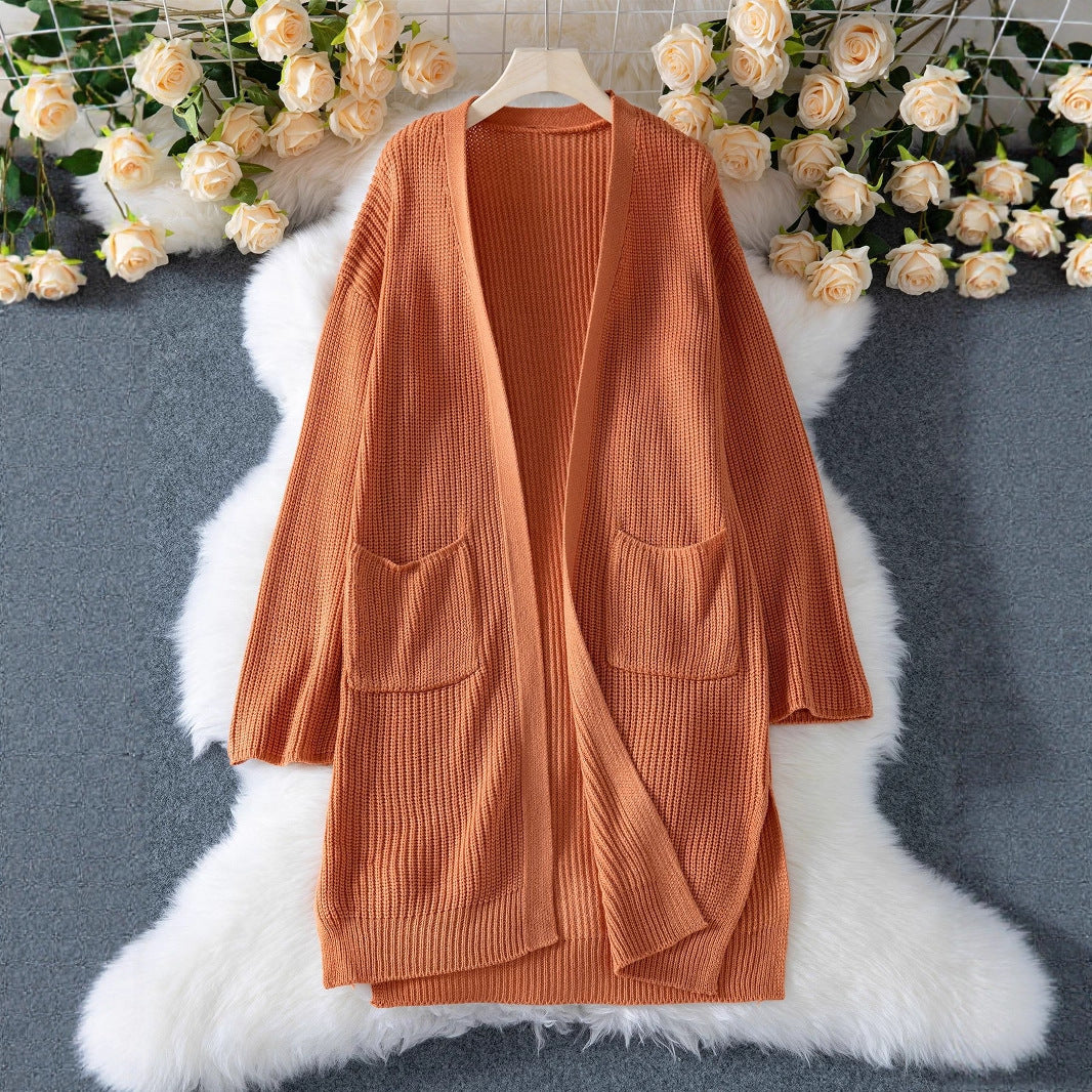 Women's Color Casual Loose Knitted Thick Needle Sweaters