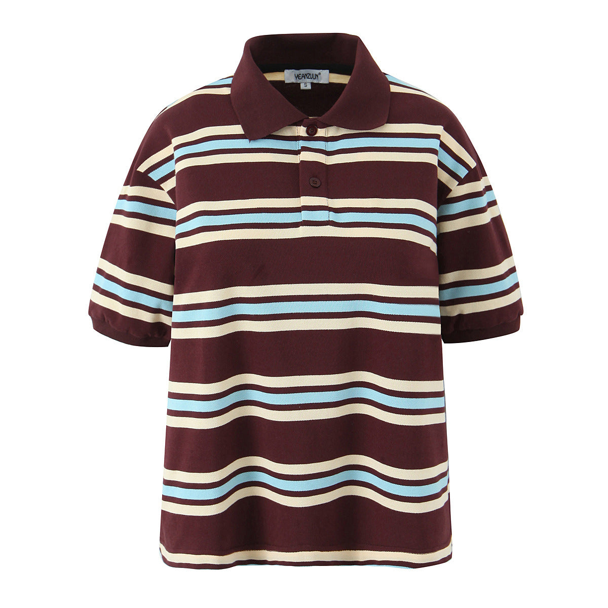 Women's Classic Contrast Striped Short-sleeved T-shirt Blouses