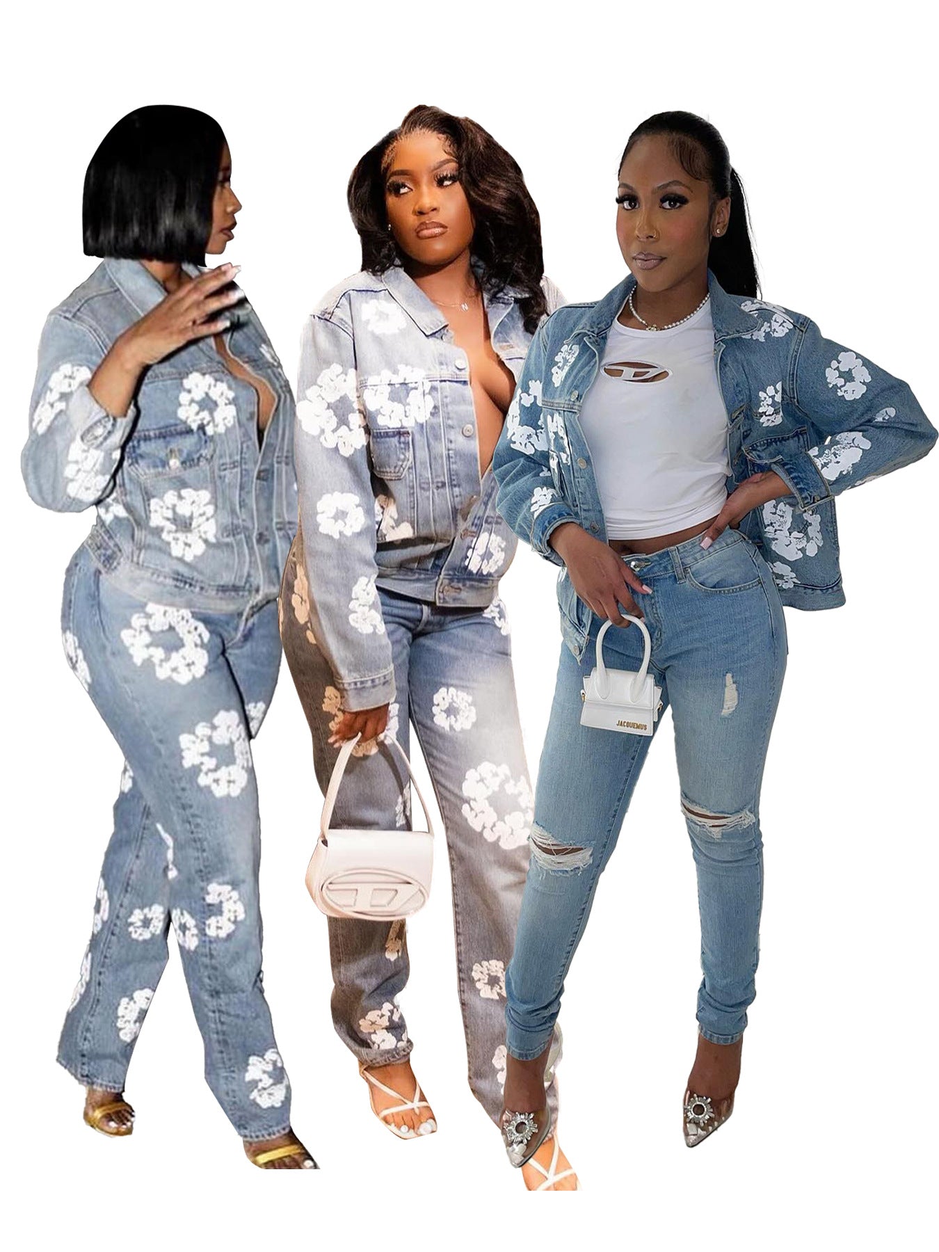 Women's Fashion Personality Street Printing Denim Jackets