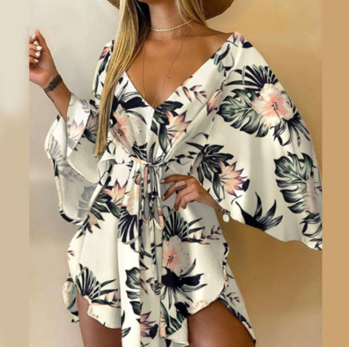 Autumn Sexy Irregular Batwing Sleeve Dress Dresses
