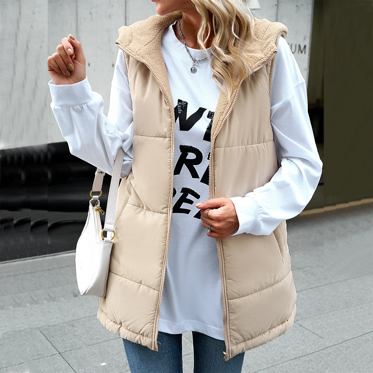 Women's Clothes For Winter Loose Commuter Mid-length Vests
