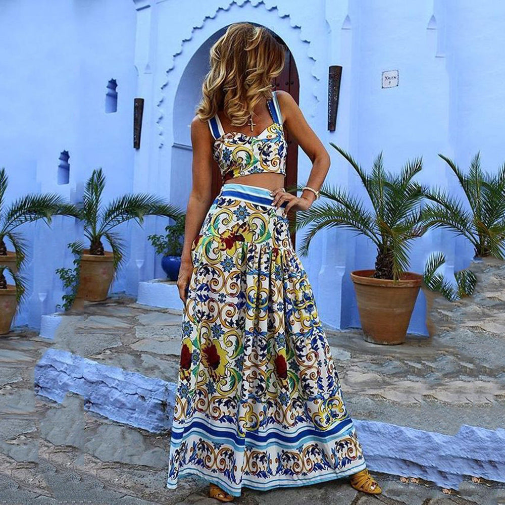 Women's Sexy Temperament Floral Print Beach Two-piece Suits
