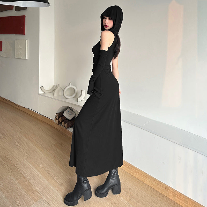 Women's Summer Sexy Fashion Solid Color Hooded Dresses