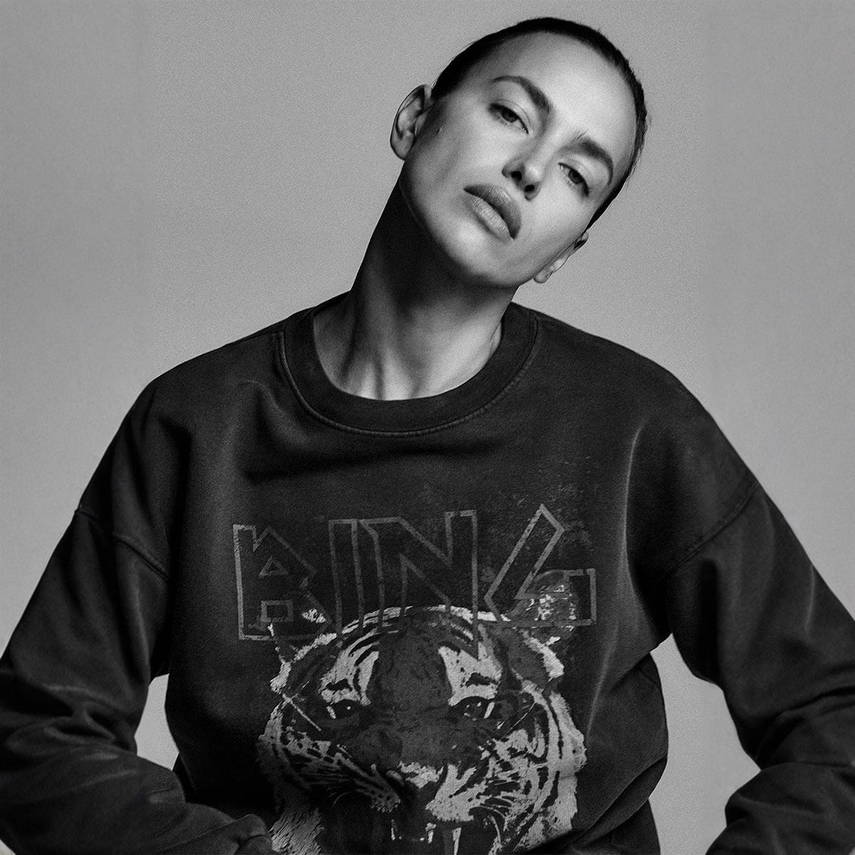 Women's Niche Tiger Head Chalk Digital Printing Washed Fried Sweaters