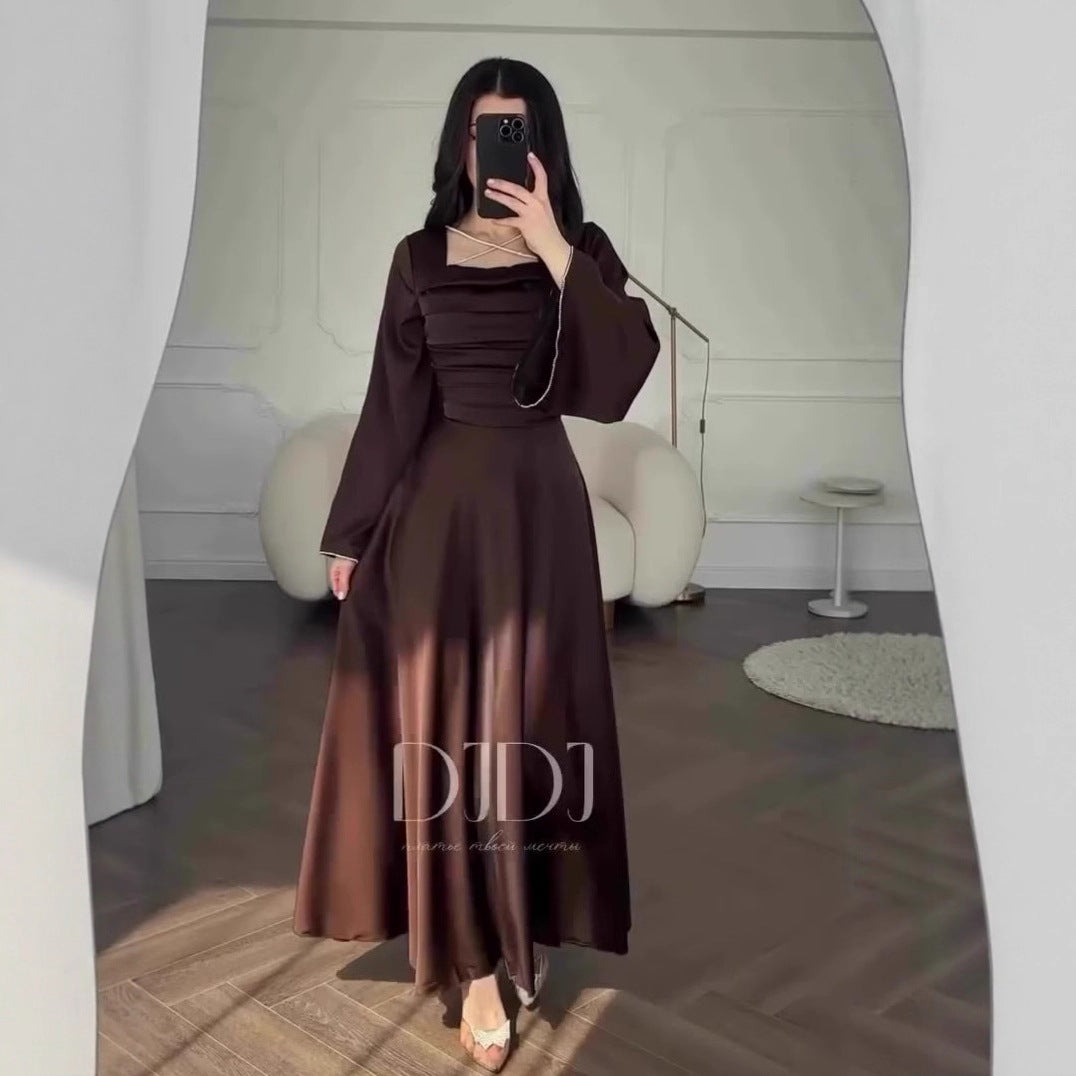 Women's Summer Retro Elegance Long Sleeve Dress Dresses