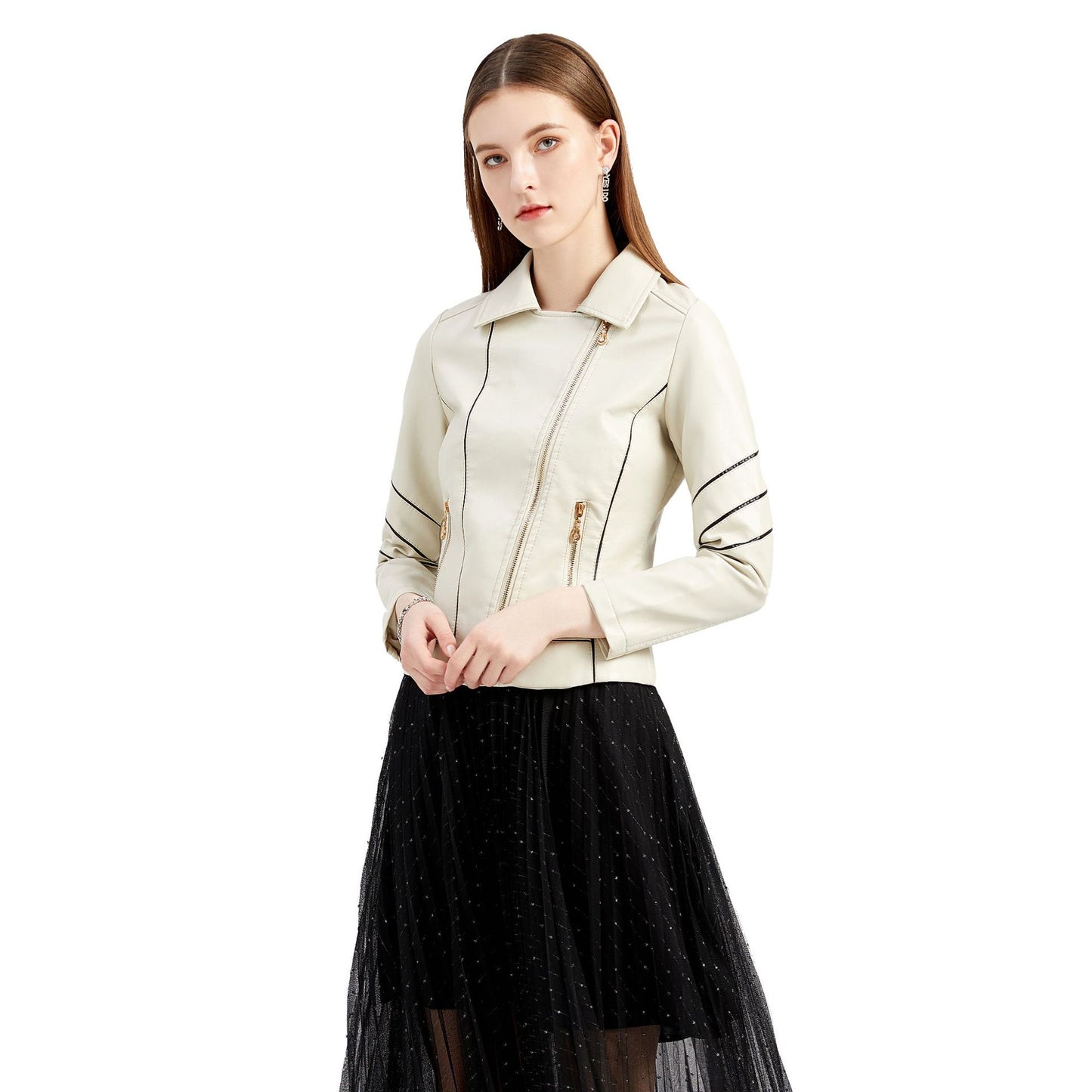 Women's Attractive Leather For Thin Motorcycle Jackets