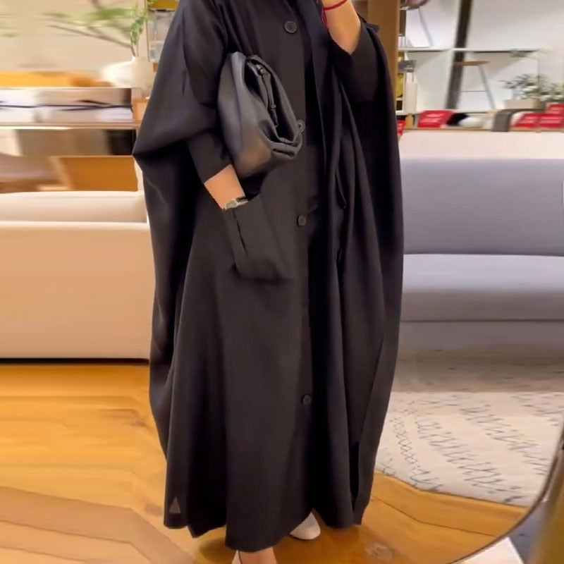 Women's Autumn Design Bat Loose Large Long Coats