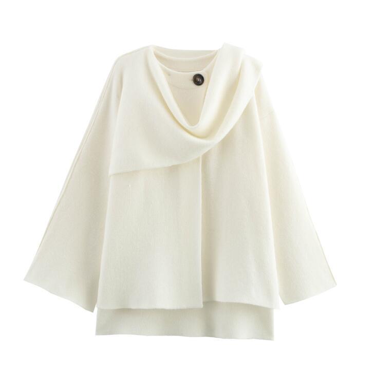 Women's Scarf Knitted Autumn Loose Asymmetry Jackets