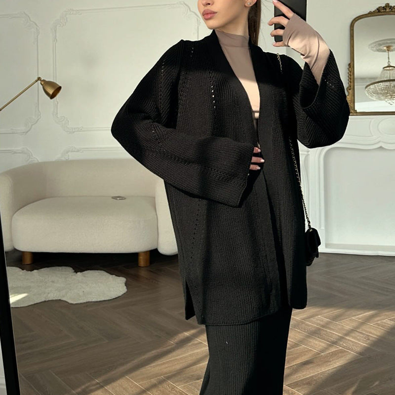 Women's Winter Solid Color Graceful Fashionable Set Sweaters